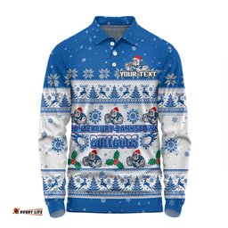 Canterbury-Bankstown Bulldogs Christmas Custom Long Sleeve Polo Shirt - Special Ugly Christmas Long Sleeve Polo Shirt