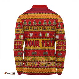 South Australia Christmas Custom Long Sleeve Polo Shirt - Happy Chrissie Ugly Style Long Sleeve Polo Shirt