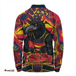 Amazing Aussie Adelaide Crows Blazing Spirit Of Victory Long Sleeve Polo Shirt