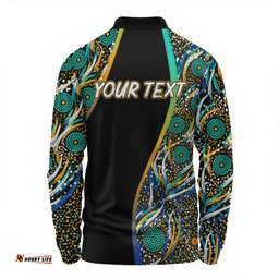 Amazing Aussie Australia Aboriginal Custom Color Dot Dreamtime Long Sleeve Polo Shirt
