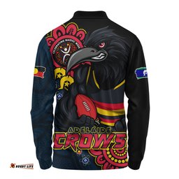 Amazing Aussie Adelaide Crows Power Through Generations NAIDOC Edition Long Sleeve Polo Shirt