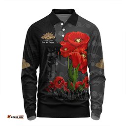 Amazing Aussie Australia Anzac Day Custom Australian And New Zealand Warriorsers In Flanders Fields Poppy Flowers V2 Long Sleeve Polo Shirt