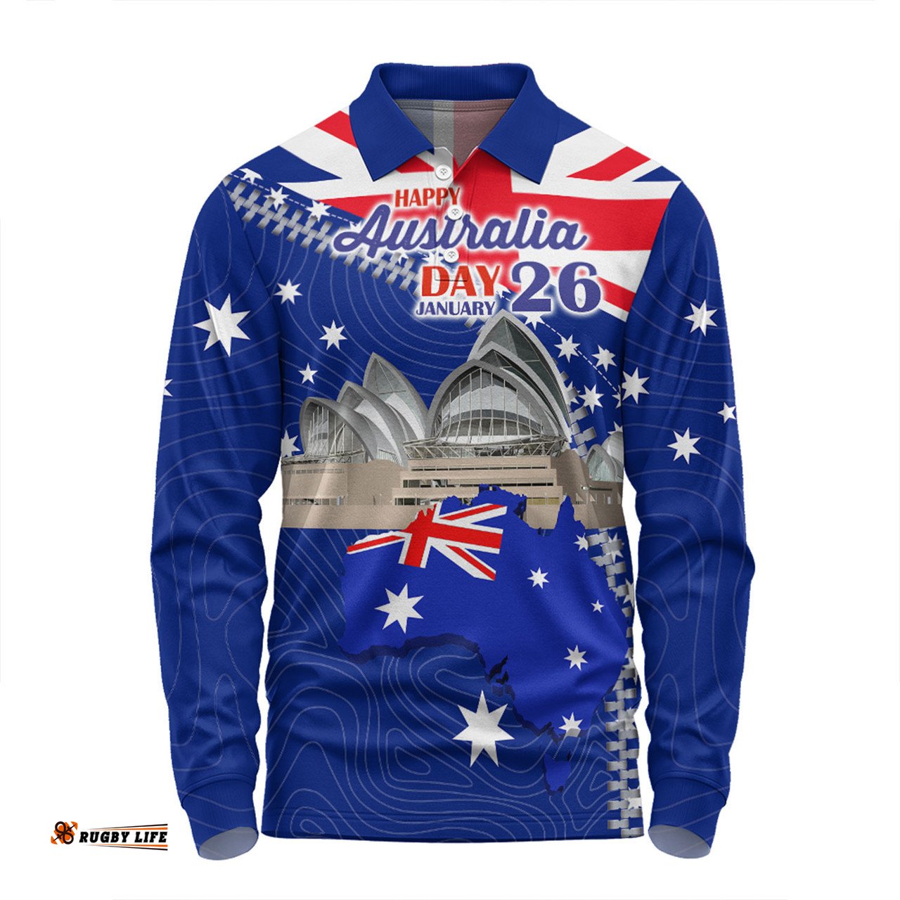 Amazing Aussie Australia Australia Day Happy Australia Day Long Sleeve Polo Shirt