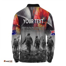 Amazing Aussie Australia Anzac Day Custom Thank You For The Risks You Take Long Sleeve Polo Shirt