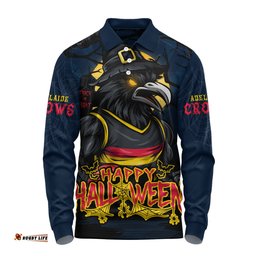 Amazing Aussie Adelaide Crows Full Moon Fever Halloween Supporter Long Sleeve Polo Shirt