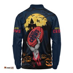 Amazing Aussie Adelaide Crows Full Moon Fever Halloween Supporter Long Sleeve Polo Shirt