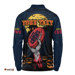 Amazing Aussie Adelaide Crows Full Moon Fever Halloween Supporter Long Sleeve Polo Shirt
