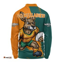 Amazing Aussie Aussie Wallabies Unstoppable Wallabies Spirit Of The Championship Orange Long Sleeve Polo Shirt