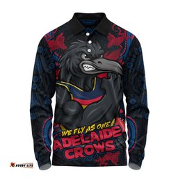 Amazing Aussie Adelaide Crows Spirit Warriors Of The Game Long Sleeve Polo Shirt