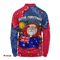 Amazing Aussie Australia Christmas Custom I'm the Perfect Present Blue Long Sleeve Polo Shirt