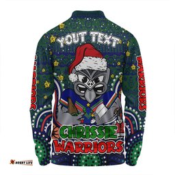 New Zealand Warriors Christmas Custom Long Sleeve Polo Shirt - Christmas Knit Patterns Vintage Jersey Ugly Long Sleeve Polo Shirt