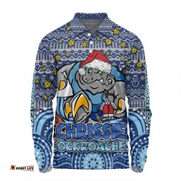 New South Wales Cockroaches Christmas Custom Long Sleeve Polo Shirt - Christmas Knit Patterns Vintage Jersey Ugly Long Sleeve Polo Shirt