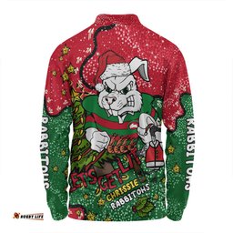 South Sydney Rabbitohs Custom Long Sleeve Polo Shirt - Let's Get Lit Chrisse Pressie Long Sleeve Polo Shirt