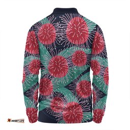 Amazing Aussie Australia Aboriginal Australian Hakea Flower Artwork Long Sleeve Polo Shirt