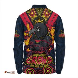Amazing Aussie Adelaide Crows Ripped Legacy of the Game Long Sleeve Polo Shirt