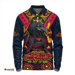 Amazing Aussie Adelaide Crows Ripped Legacy of the Game Long Sleeve Polo Shirt
