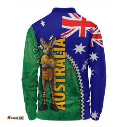 Amazing Aussie Australia Custom Kangaroo Happy Australia Day Long Sleeve Polo Shirt