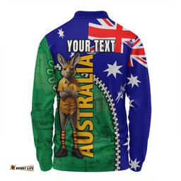 Amazing Aussie Australia Custom Kangaroo Happy Australia Day Long Sleeve Polo Shirt