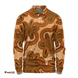 Amazing Aussie Australia Aboriginal Aboriginal Art Background Connection Concept Long Sleeve Polo Shirt