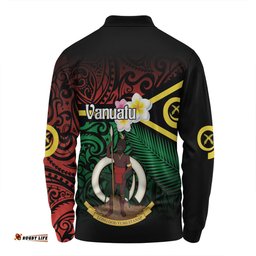 Amazing Aussie Australia South Sea Islanders Vanuatu Special Original Flag In Polynesian Style Long Sleeve Polo Shirt