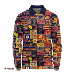 Amazing Aussie Adelaide Crows Legacy Of The Pride Comic Style Long Sleeve Polo Shirt