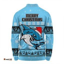 Cronulla-Sutherland Sharks Christmas Custom Long Sleeve Polo Shirt - Special Ugly Christmas Long Sleeve Polo Shirt