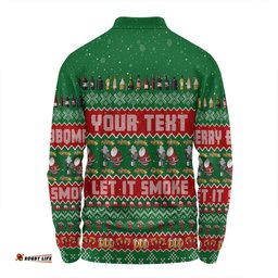 Amazing Aussie Australia Christmas Custom Merry BBQMax Let It Smoke Long Sleeve Polo Shirt