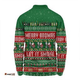 Amazing Aussie Australia Christmas Custom Merry BBQMax Let It Smoke Long Sleeve Polo Shirt