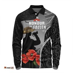Amazing Aussie Australia Anzac Day Custom Australia And New Zealand Warriors Honour The Fallen Lest We Forget Long Sleeve Polo Shirt