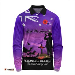 Amazing Aussie Australia Anzac Day Anzac Day We Served Side By Side Long Sleeve Polo Shirt