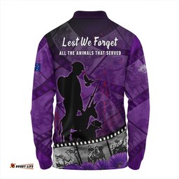 Amazing Aussie Australia Anzac Day Lest We Forget Historical Footage Of Animals Long Sleeve Polo Shirt
