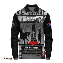 Amazing Aussie Australia Anzac Day Honoring Gallipoli Heroes Memorial Long Sleeve Polo Shirt