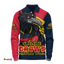 Amazing Aussie Adelaide Crows Australian Football Finals Premiership Spirit Long Sleeve Polo Shirt