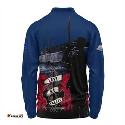 Amazing Aussie Australia Anzac Day Lest We Forget Royal Australian Navy Long Sleeve Polo Shirt