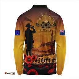 Amazing Aussie Australia ANZAC Day Guardian Of The Dawn Long Sleeve Polo Shirt