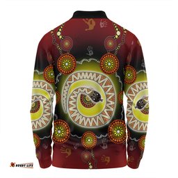Amazing Aussie Australia Aboriginal Custom The Rainbow Serpent Dreaming Spirit Art Long Sleeve Polo Shirt