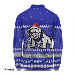 Canterbury-Bankstown Bulldogs Christmas Custom Long Sleeve Polo Shirt - Ugly Xmas And Aboriginal Patterns For Die Hard Fan Long Sleeve Polo Shirt