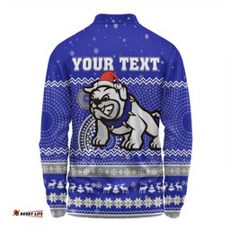Canterbury-Bankstown Bulldogs Christmas Custom Long Sleeve Polo Shirt - Ugly Xmas And Aboriginal Patterns For Die Hard Fan Long Sleeve Polo Shirt