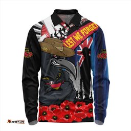 Amazing Aussie Adelaide Crows Anzac Day Honor United In Spirit Long Sleeve Polo Shirt