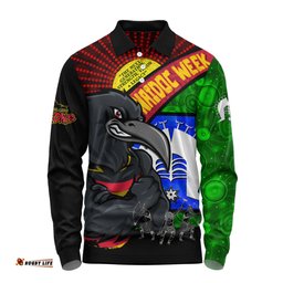 Amazing Aussie Adelaide Crows NAIDOC Week Pride Edition Long Sleeve Polo Shirt