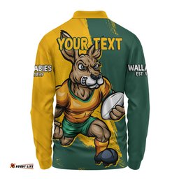 Amazing Aussie Aussie Wallabies Unstoppable Wallabies Spirit Of The Championship Yellow Long Sleeve Polo Shirt