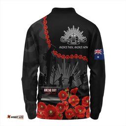Amazing Aussie Australia Anzac Day Anzac Day Lest We Forget Camouflage Pattern Long Sleeve Polo Shirt