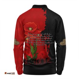 Amazing Aussie Australia Anzac Day Custom Australian And New Zealand Warriorsers In Flanders Fields Poppy Flowers Long Sleeve Polo Shirt