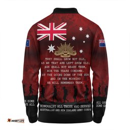Amazing Aussie Australia Anzac Day Australia and New Zealand Warriors All gave some Some Gave All Red Long Sleeve Polo Shirt