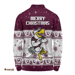 Manly Warringah Sea Eagles Christmas Custom Long Sleeve Polo Shirt - Special Ugly Christmas Long Sleeve Polo Shirt