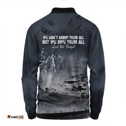 Amazing Aussie Australia Anzac Day Remember All The Battles Fought Long Sleeve Polo Shirt