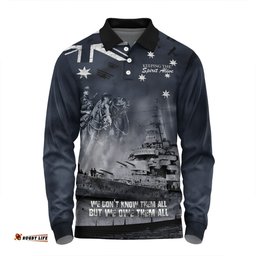 Amazing Aussie Australia Anzac Day Remember All The Battles Fought Long Sleeve Polo Shirt