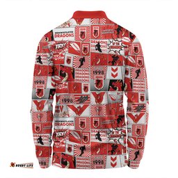 St. George Illawarra Dragons Long Sleeve Polo Shirt - Team Of Us Die Hard Fan Supporters Comic Style Long Sleeve Polo Shirt