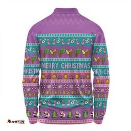 Amazing Aussie Australia Christmas Custom Aussie Christmas Flamingo Summer Vibes Purple Long Sleeve Polo Shirt