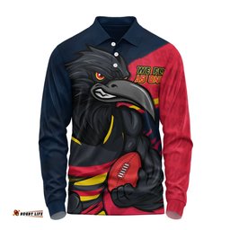 Amazing Aussie Adelaide Crows Defend The Pride Long Sleeve Polo Shirt
